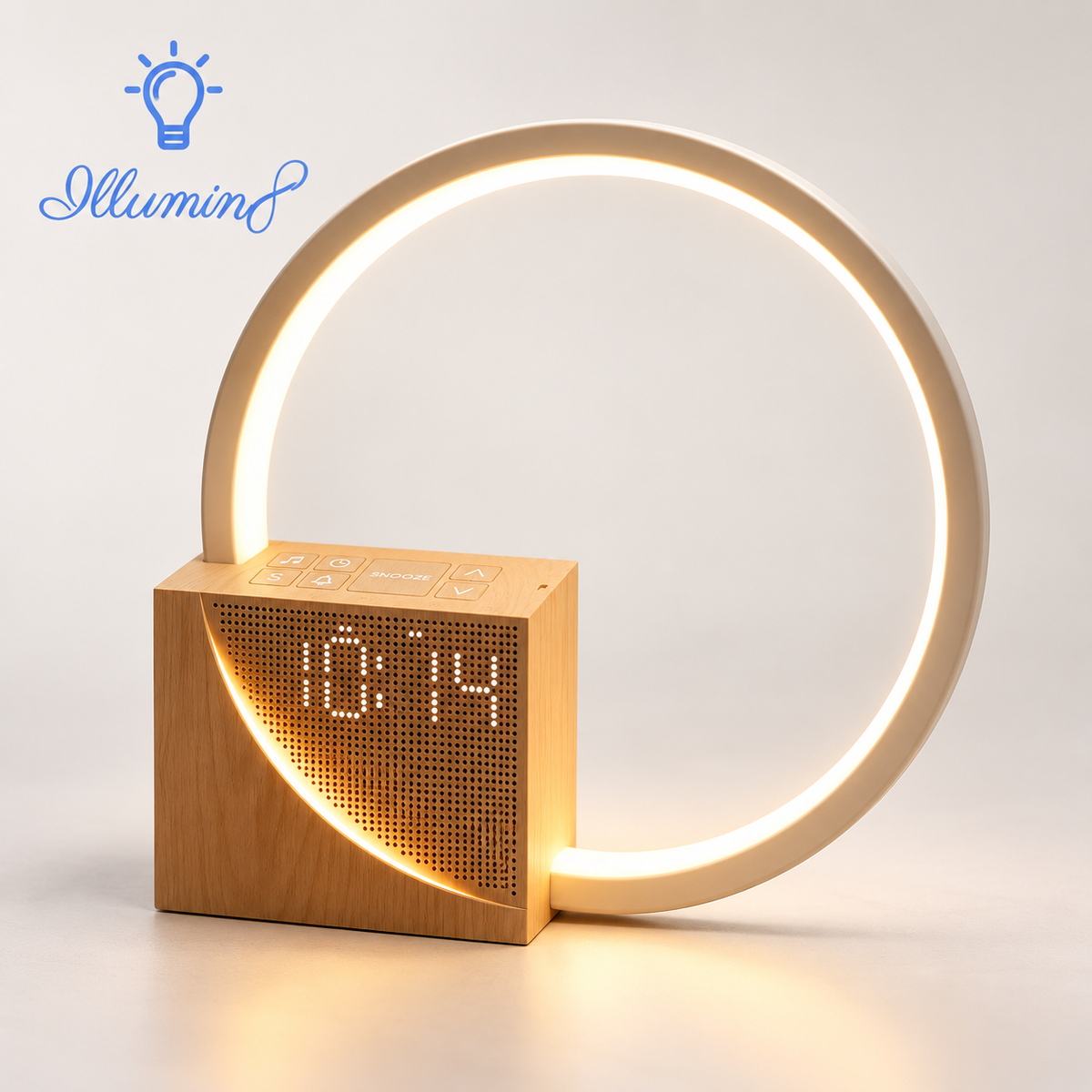 Natural Sound Bedside Lamp with Wake-Up Light and White Noise