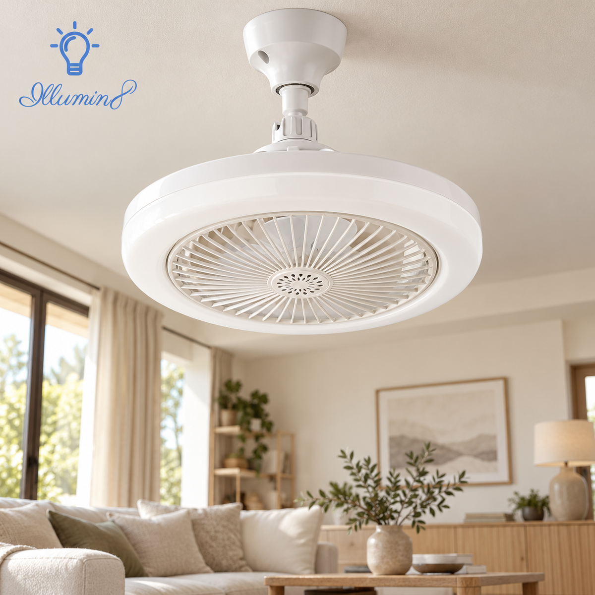 Smart 3-in-1 LED Ceiling Fan with Remote Control and Adjustable Light