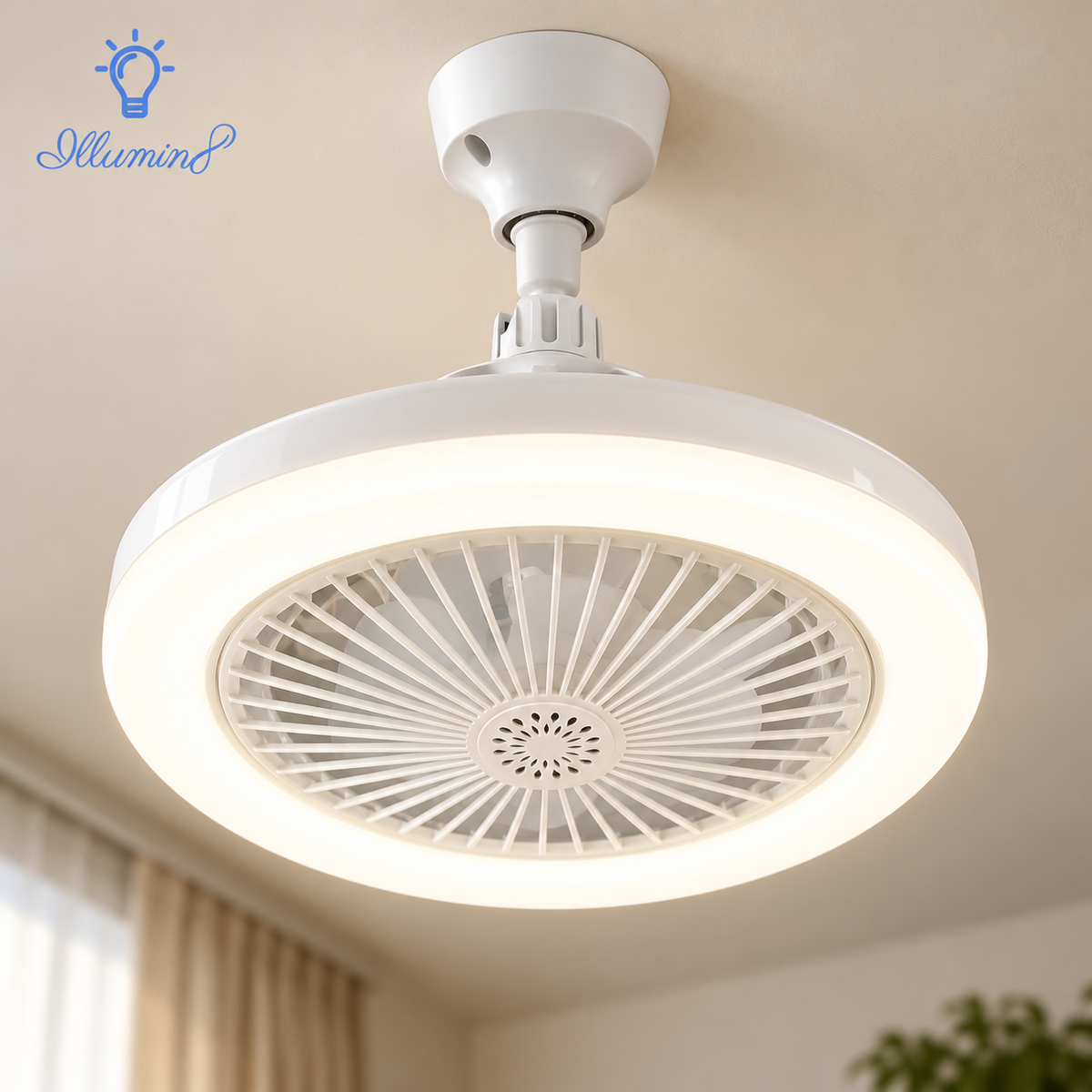 Smart 3-in-1 LED Ceiling Fan with Remote Control and Adjustable Light
