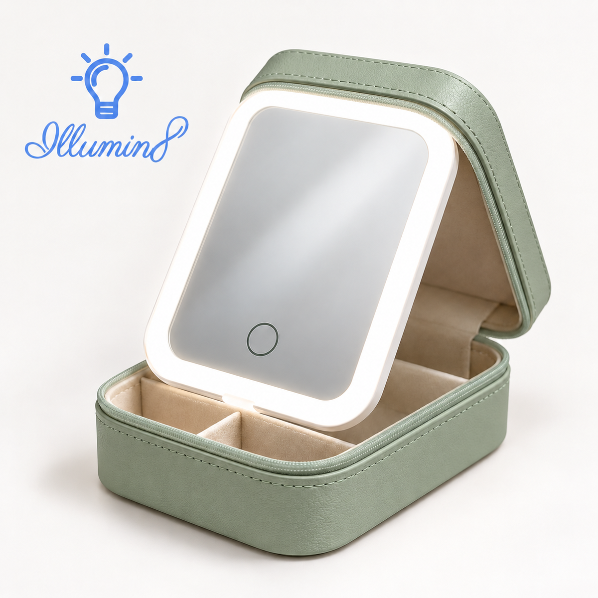 LED Lighted Makeup Case with Adjustable Brightness and Travel-Friendly Design