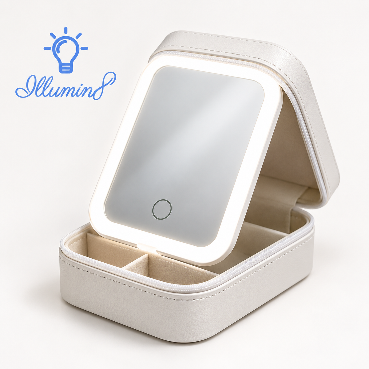 LED Lighted Makeup Case with Adjustable Brightness and Travel-Friendly Design