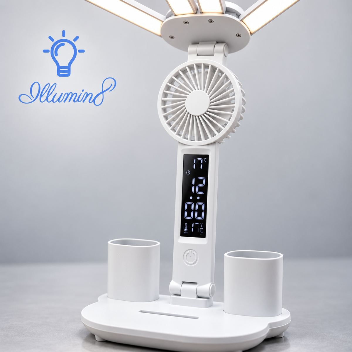 Intelligent 3-in-1 Multifunction LED Desk Lamp with Fan and Display
