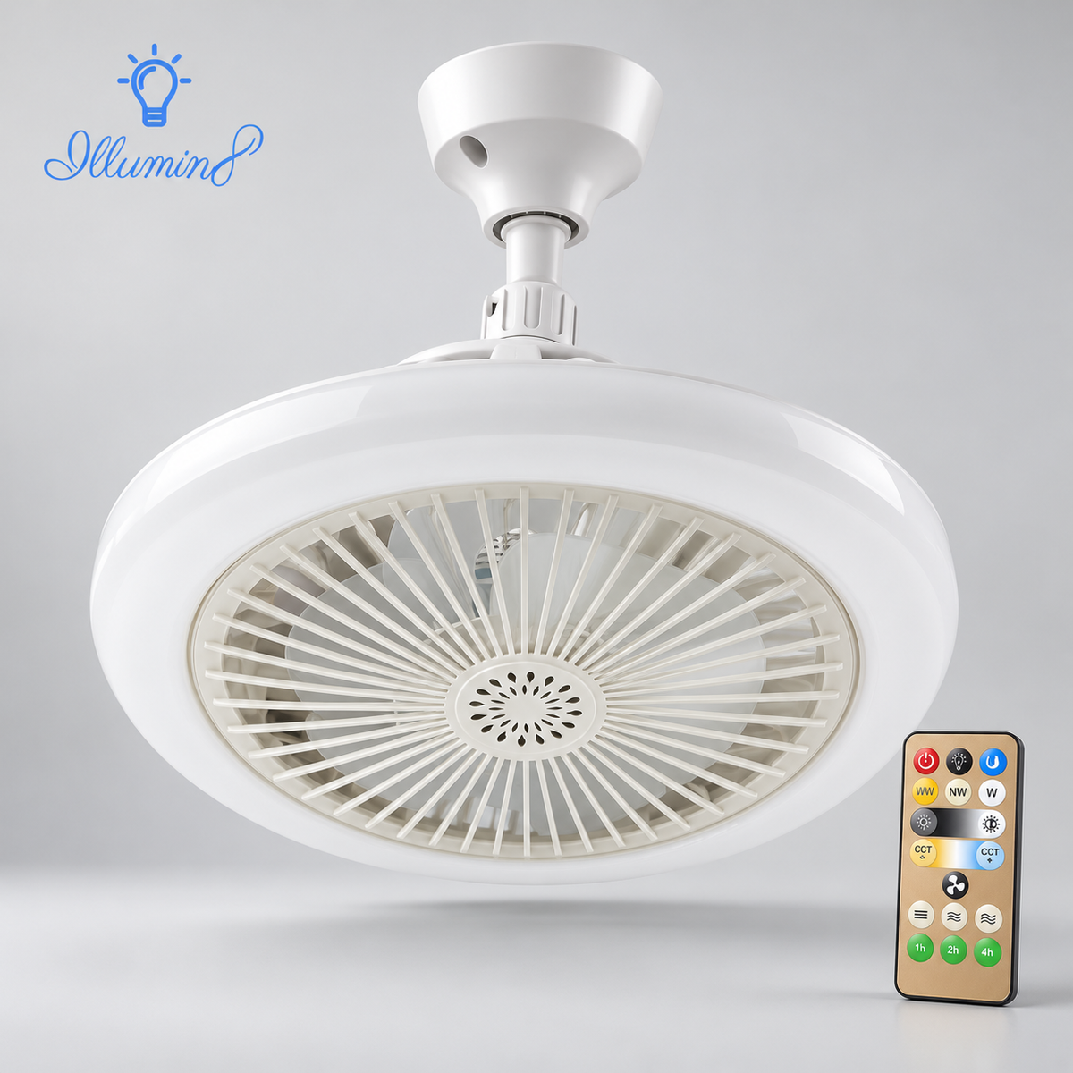 Smart 3-in-1 LED Ceiling Fan with Remote Control and Adjustable Light