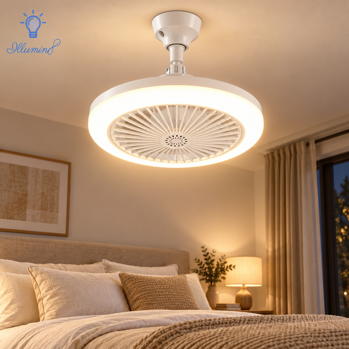 Smart 3-in-1 LED Ceiling Fan with Remote Control and Adjustable Light