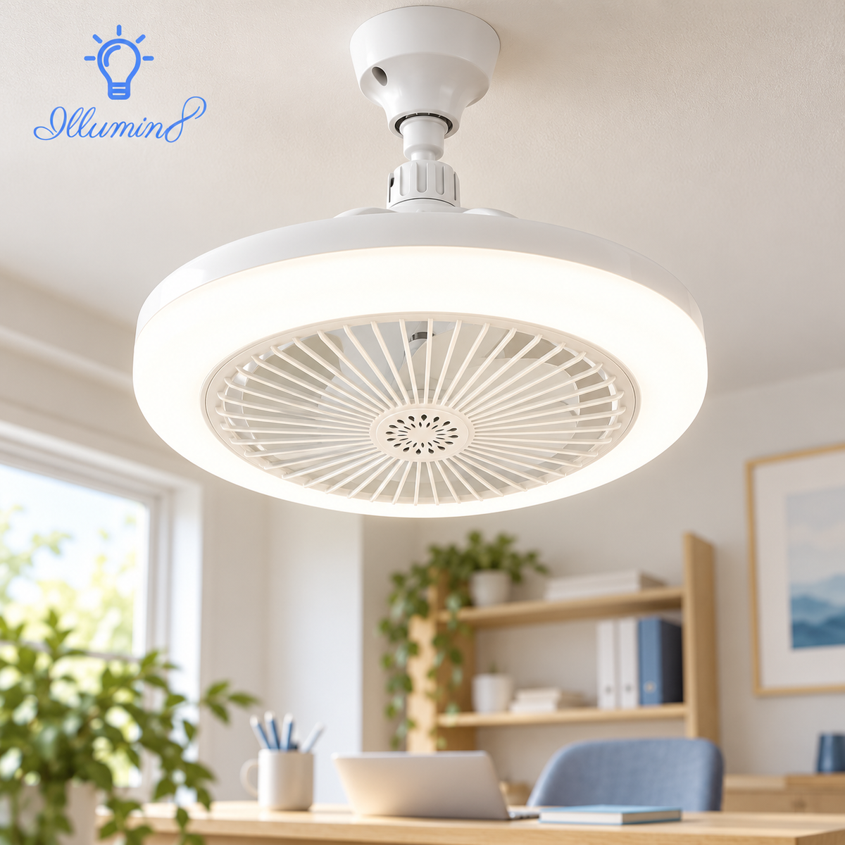 Smart 3-in-1 LED Ceiling Fan with Remote Control and Adjustable Light
