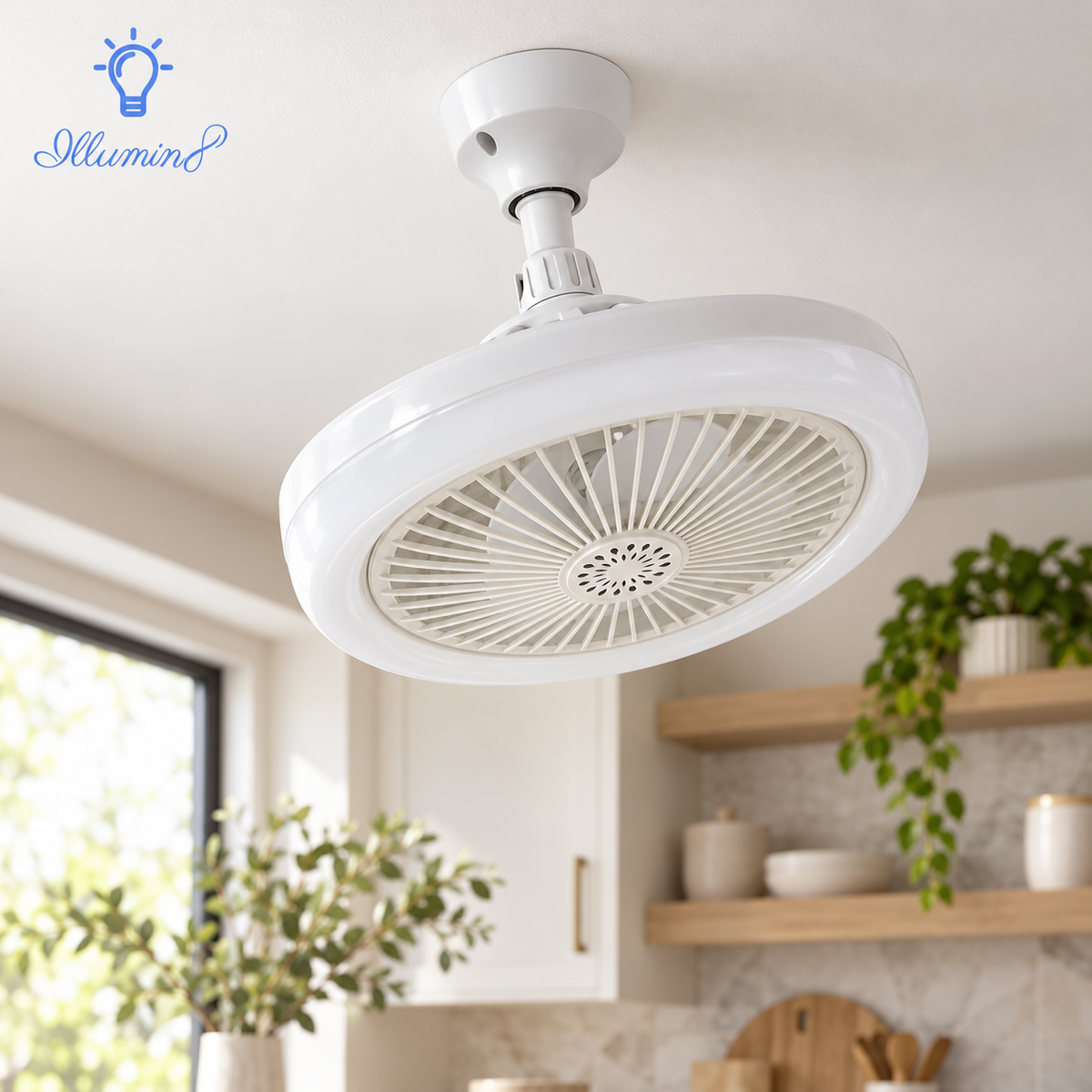 Smart 3-in-1 LED Ceiling Fan with Remote Control and Adjustable Light