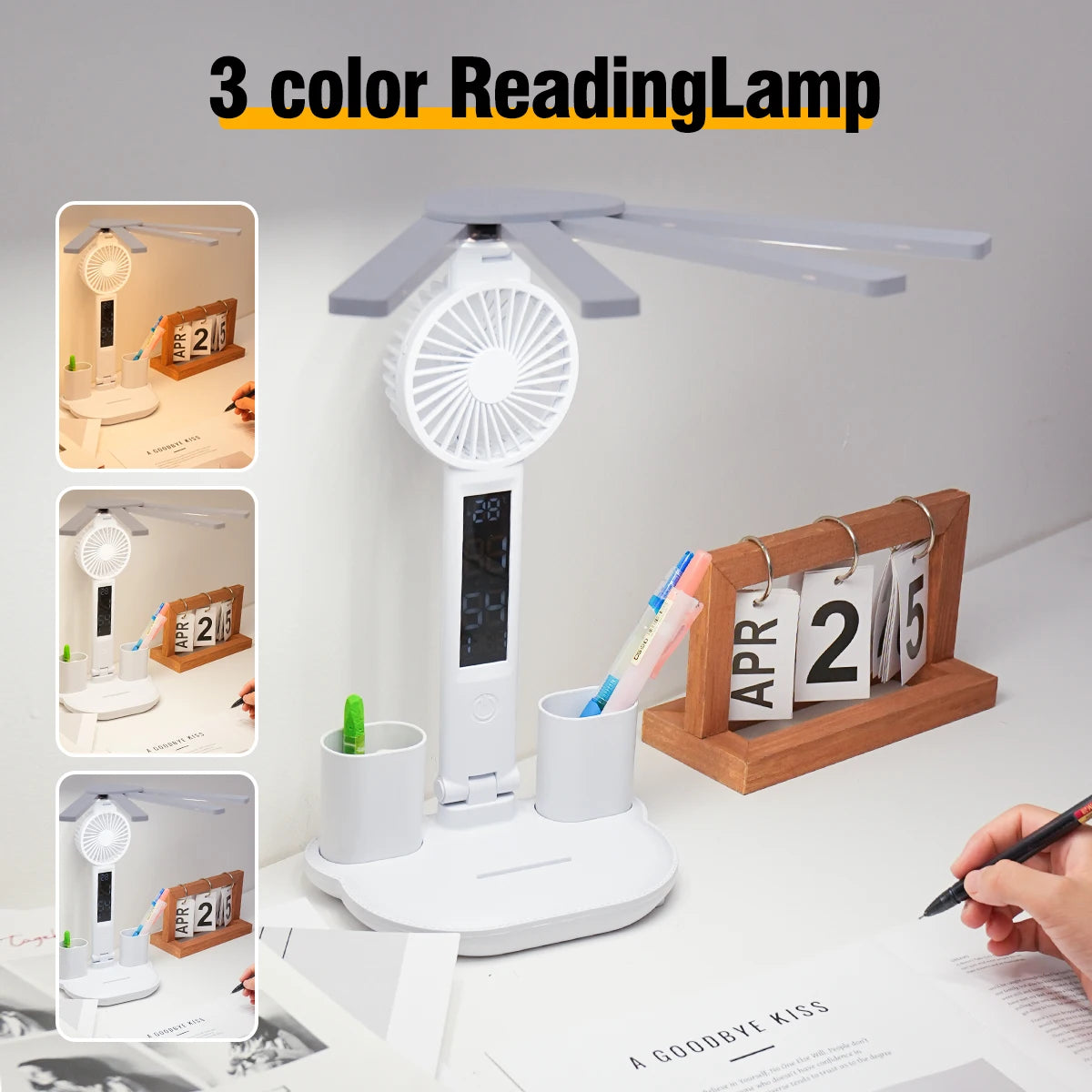 Intelligent 3-in-1 Multifunction LED Desk Lamp with Fan and Display