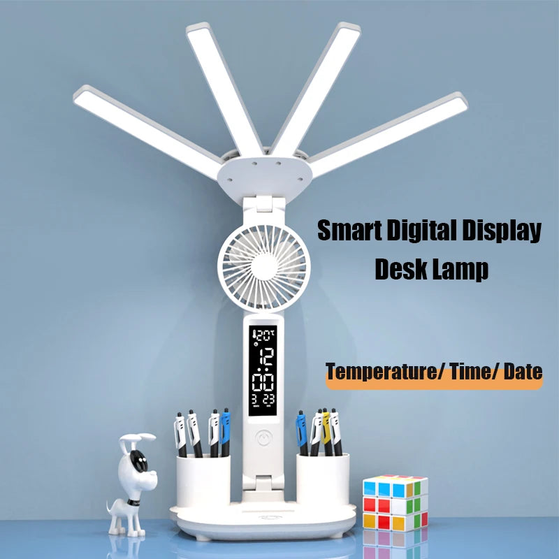 Intelligent 3-in-1 Multifunction LED Desk Lamp with Fan and Display