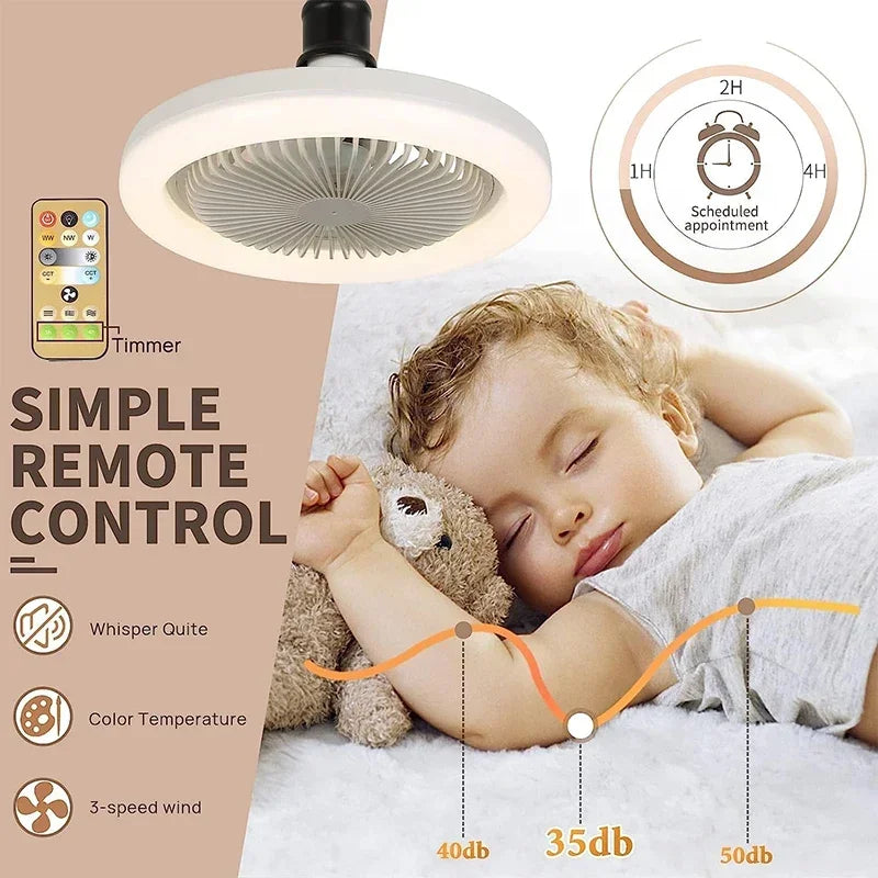 Smart 3-in-1 LED Ceiling Fan with Remote Control and Adjustable Light